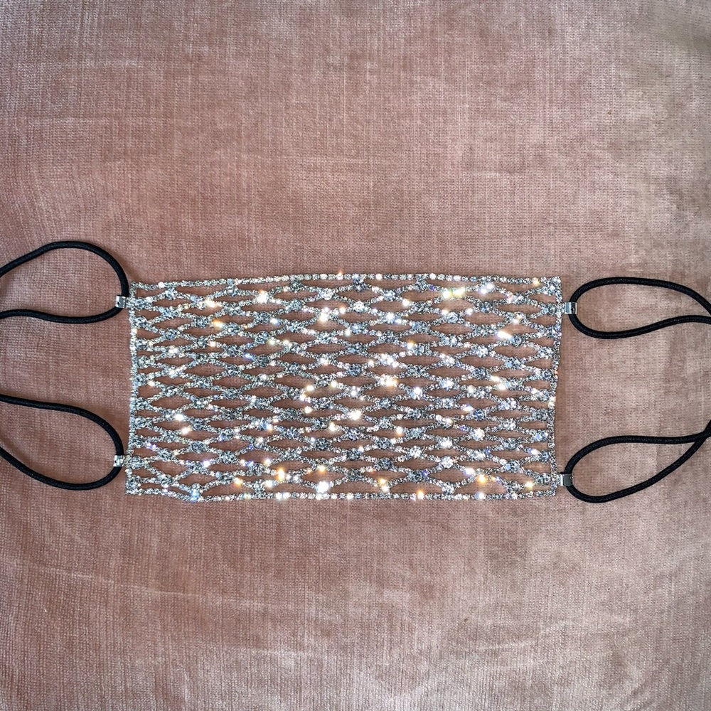 New Rhinestone Decorative Face Cover - Picture 2 of 5